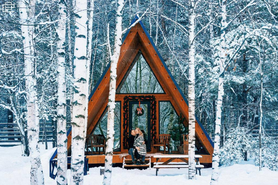 A-frame 36 м² с крытой террасой (до 4 гостей)